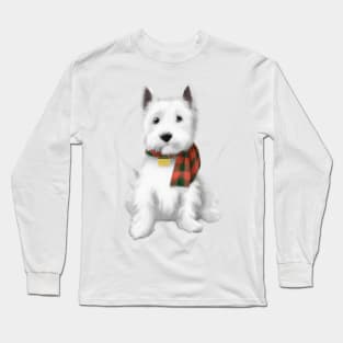 Cute West Highland White Terrier Drawing Long Sleeve T-Shirt